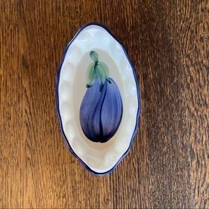 JRM Italian Hand Painted Ceramica - Oval Eggplant